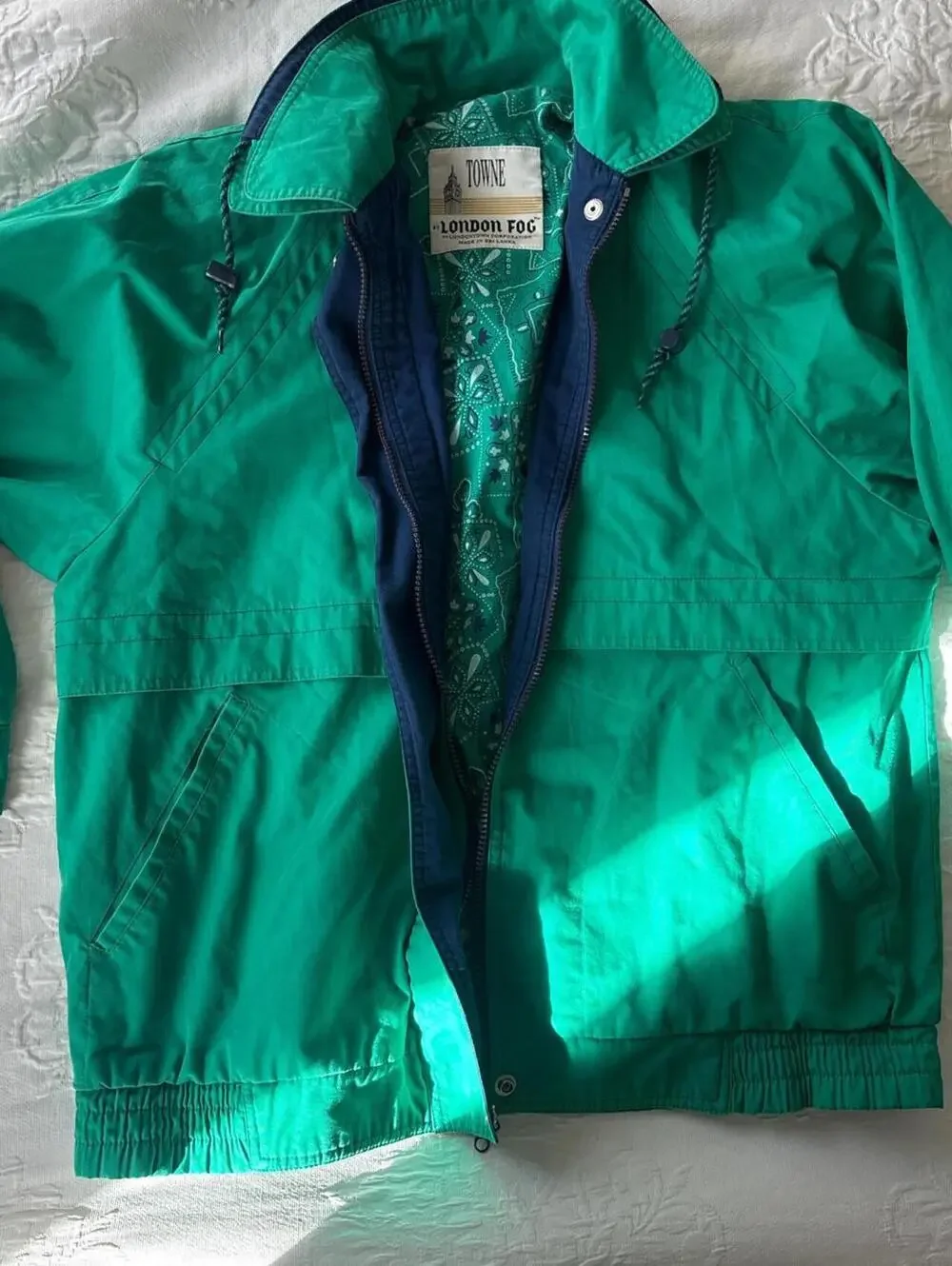 London Fog Green and navy heavyweight jacket sz medium